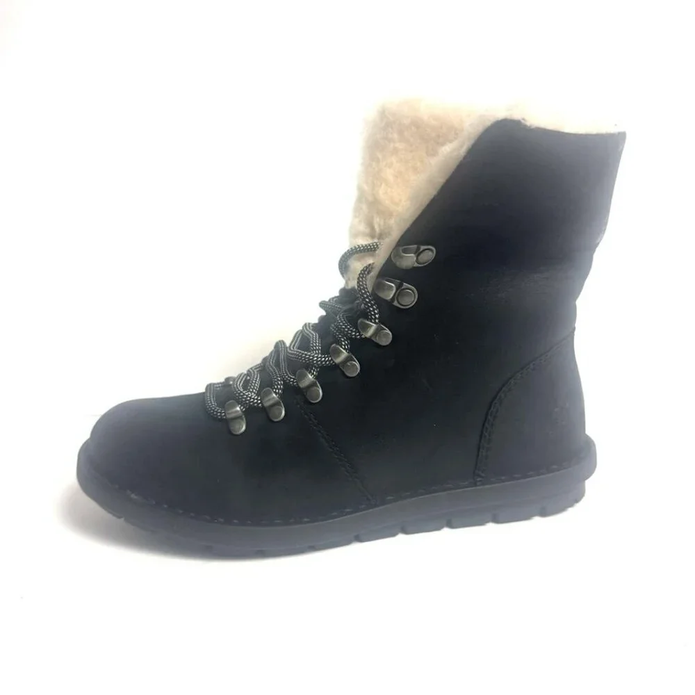 Born Women's Blaine Shearling Winter Bootie Black Size 6.5 M